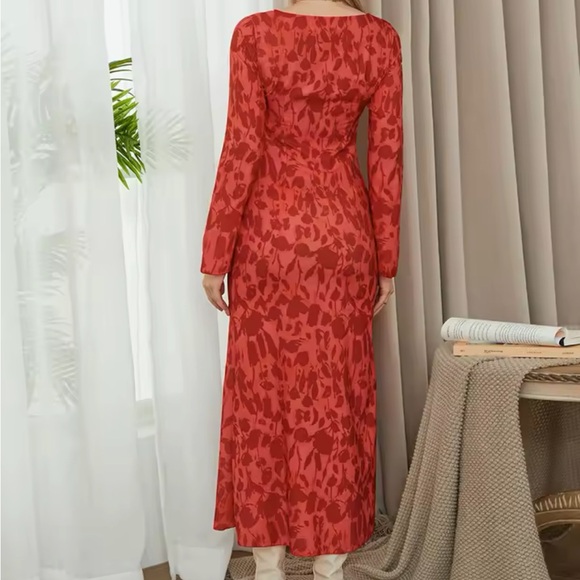 Women Leisure Style Zebra Print Long Dress Retro Casual Long Sleeve dress - Picture 1 of 5